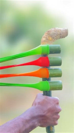 Creative Bamboo with 3robber balun slingshots #slingshot #bamboo #toys #Bamboo #Slingshot #dıy