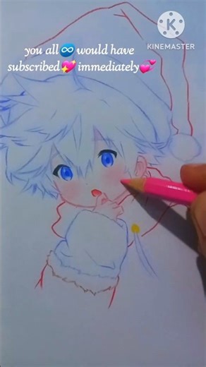 Anime💗 cute🐰 chibi Boy📸 Drawing✍️🏻 #art #drawing #shorts