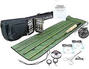 Wild Water Fly Fishing Fiberglass Fly Rod Complete Fly Fishing Rod and Reel Combo Starter Package