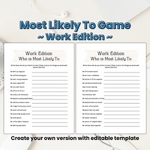Most Likely to Game, Office Party Games, Team Building Games, Workplace Games, Work Games, Superlative Gifts - Etsy