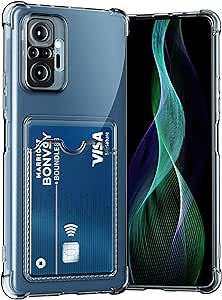 Case for Xiaomi Redmi Note 10 Pro Clear Cute Phone Case Soft TPU Wallet Case Slim Bag Cover Shockproof with Card Slot Holder