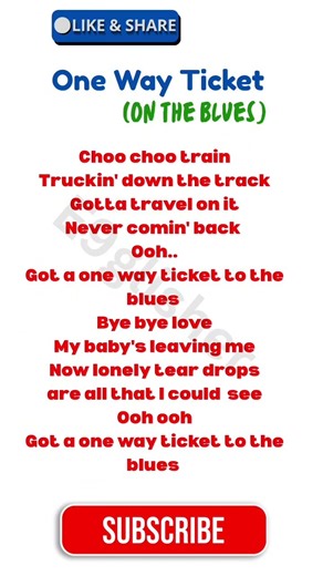 One Way Ticket song lyrics sing and practice English today