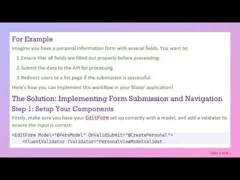 How to Submit, Validate, and Redirect in Blazor Applications