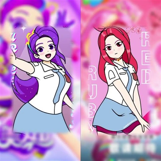 red Ruby dan purple star