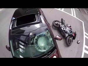 Car Causes Collision for Motorcyclist || ViralHog