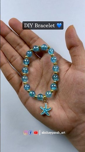 DIY Starfish Blue Beaded Bracelet 💙 #Bracelet #Tutorial #shorts #diy #craft #art #beads
