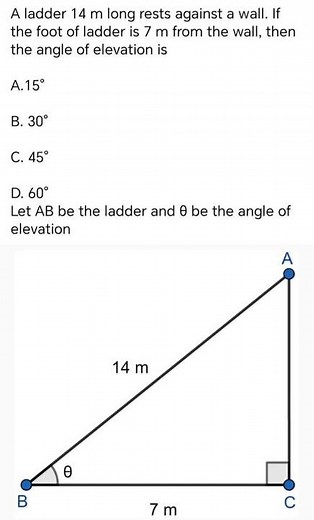 #pythagoras_theorem: What's angle of elevation? #maths #mathstricks