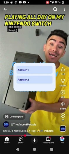 Caillou's Xbox Series X Rap By The Vincent Motorola #shorts #youtubeshorts