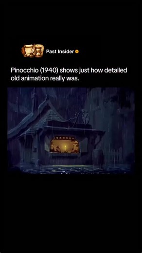 Past Insider | History on Instagram: "Pinocchio (1940) 🎨✨🎬 stands as one of the greatest achievements in early animation. From the warm glow of Geppetto’s workshop to the breathtaking underwater scenes, every frame was crafted with incredible detail and care. Follow @pastinsider for more 🧠 Long before digital tools existed, Disney’s artists pushed hand-drawn animation to new heights — layering painted backgrounds, advanced lighting effects, and fluid character motion in ways few had ever atte