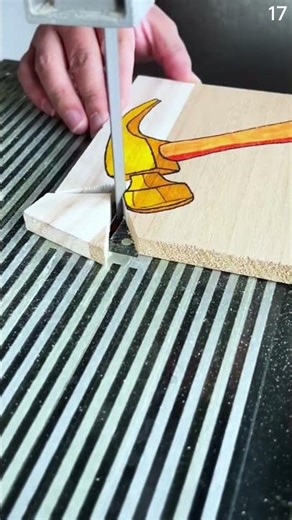 Transformasi memotong kayu mengikuti gambar pola Palu dengan alat dan mesin canggih #shorts