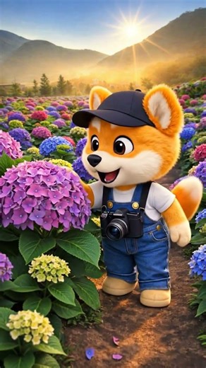Chibi Dog Funny – With the Hydrangea Garden #trending #cute #viral #animals #cutedog #cartoon