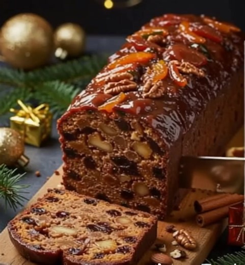 Traditional Christmas Fruit Cake with Spices & Brandy Soak Rich, Spiced, and Moist Holiday Fruit Cake Infused with Brandy and Packed with Dried Fruits and Nuts Ingredients: For the fruit mixture: 500 g (4 cups) mixed dried fruits (raisins, currants, chopped dates, apricots, and cherries) 100 g (¾ cup) mixed nuts (walnuts, almonds, pecans), chopped 120 ml (½ cup) brandy or dark rum Zest and juice of 1 orange Zest and juice of 1 lemon For the cake batter: 225 g (1 cup) unsalted butter, softened 20