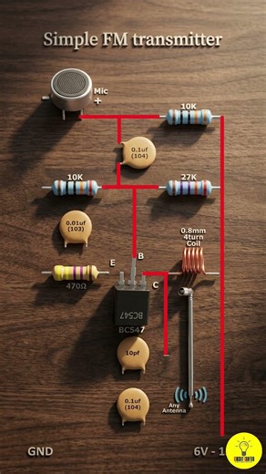 Simple FM Transmitter Circuit (DIY Radio Signal Project) #fm #diy #circuitcrafted #led