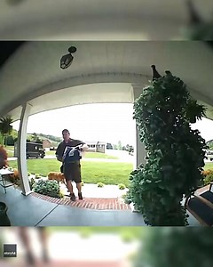 Not sure who needed this cuddle more, the Golden Retriever or the UPS driver. 🐾 | KHOU 11 News