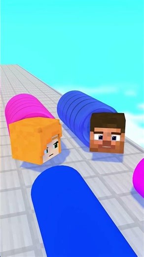 Double Slither Run with Steve and Alex - Funny Animation