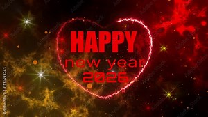 Happy new year 2025, welcome 2025, welcome new year animated video, with starry night background.