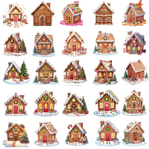 Gingerbread House PNG Bundle, Christmas Cookie Clipart (digital Download) - Etsy