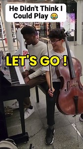 Spontaneous piano and cello duet at the station
