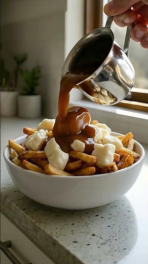 Crispy Fries + Melted Cheese = This #foodasmr #poutine #satisfying