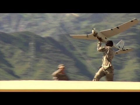 RQ-20 Puma Unmanned Air Vehicle (UAV) launching in Forward Operating Base | AiirSource