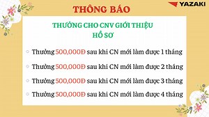 TUYỂN_DỤNG_LAO_ĐỘNG Công ty TNHH Yazaki Hải Phòng Việt Nam địa chỉ: Lô đất L, KCN Nhật Bản Hải Phòng, huyện An Dương, TP Hải Phòng. Công ty 100% vốn của Nhật Bản, chuyên sản xuất dây dẫn điện trong ô tô. Công ty cần tuyển dụng công nhân sản xuất cụ thể như sau: • Yêu cầu: Tuổi từ 18~45 •Tốt nghiệp THCS~Cao đẳng • Mô tả công việc: Đứng thao tác lắp ghép bộ dây dẫn điện trong xe ô tô . Thưởng 3 triệu VNĐ cho công nhân mới vào làm việc tại công đoạn sản xuất 🌸🌸 𝐂𝐇𝐄̂́ Đ𝐎̣̂ 𝐏𝐇𝐔́𝐂 𝐋𝐎̛̣𝐈 :