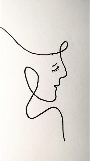 how to draw a human line face drawing easy and simple l #art #drawing