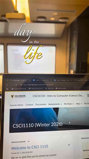 A day in the life of a university CS student 👀 Meet Ola, a first-year Bachelor of Applied Computer Science student, as she takes you along on campus during the first days of a new semester. Classes, campus life, and a glimpse of what your future could look like. 💻✨ #DayInTheLife #UniversityLife #FutureCSStudent #ComputerScience #DalhousieUniversity | Dalhousie Computer Science