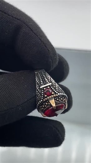 Men's Red Ruby Stone Silver Ring , Turkish Handmade Ottoman Style Ring - Etsy