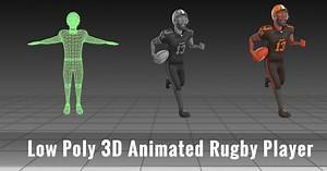 Low Poly 3D Animated Rugby Player | 3D Characters | Unity Asset Store