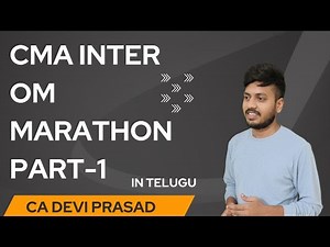 CMA INTER OM MARATHON PART 1|| CA/CMA CLASSES IN TELUGU ||CA DEVI PRASAD