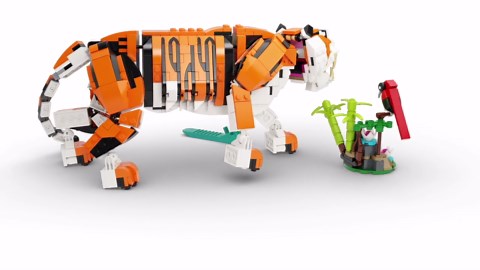 Open Box LEGO Creator 3 in 1 Majestic Tiger Building Toy - Build & Display Set for Kids, Girls & Boys, Ages 9 - Gift for Christmas - Create a Tiger, Panda, or Koi Fish - 31129