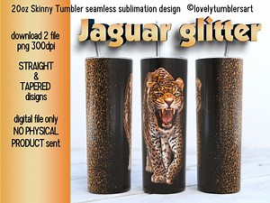 20oz Skinny Tumbler Jaguar Glitter Sublimation Designs. Jaguar Pride Team. Skinny Warp Design. 20oz Png Digital Download. Animal Tumbler - Etsy