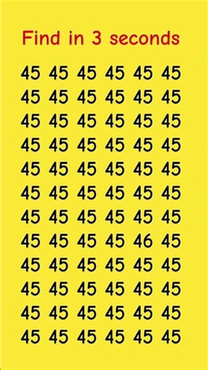 find 46 in 45 🧐if you're a genius find in 3 seconds⏰ Mil gya to comment kro👇#shorts #puzzle