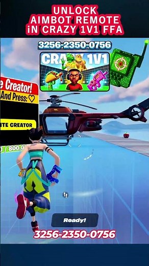 AIMBOT IN CRAZY 1V1 FFA All Guns & Rides FORTNITE MAP #shorts #fortnitecreative