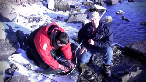 Using Homemade Roe Bags to Fish For Trout from Shore