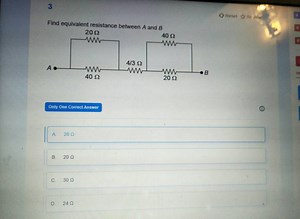 3 Find equivalent resistance between A and B \mathrm{ R e s e t... | Filo