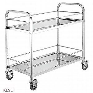 [Hot Item] Hotel Commercial Grade Utility Cart 3-Tier Metal Kitchen Rolling Cart Stainless Steel Service Cart with Wheels
