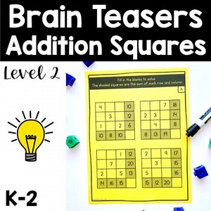 Math Enrichment Addition Square Brain Teasers Level 2