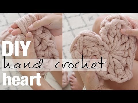 How to Hand Crochet (finger crochet) a Heart 💗 with Simply Maggie