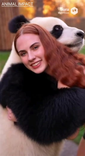 This Animal Hug Moment Broke the Internet 🐼❤️#AnimalLove #WildlifeMoments #PandaHug #Chimpanzee