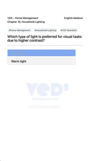 12th Home Management Cool vs Warm Light for Visual Tasks