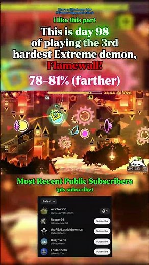 Day 98 of Flamewall🔥🧱 #geometrydash #gd #extremedemon #gdupdate #shorts