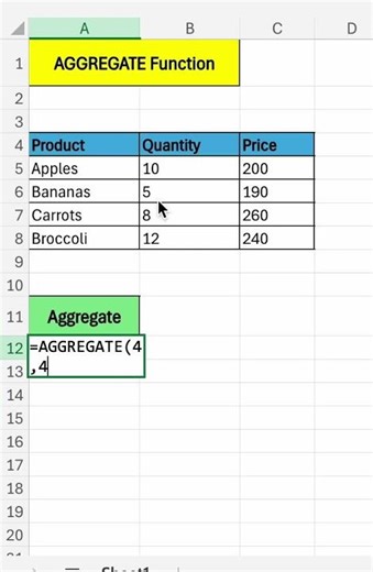 Learn AGGREGATE Function In Excel | Aggregate Formula #aggregate #excel #excelformula #exceltips