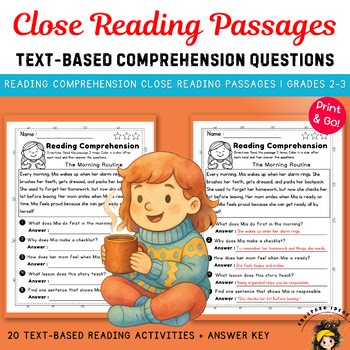 Reading Comprehension Close Reading Passages | Grades 2–3 | 20 Text-Based