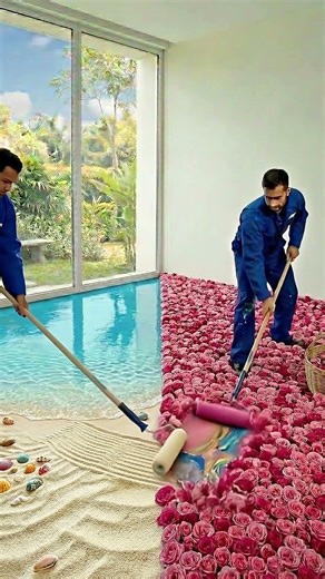 Resin Art Floor Making | Stunning Dual Epoxy Design Process #epoxy #epoxyfloor #satisfying #shorts