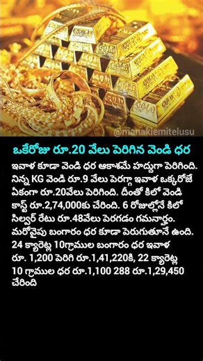ఒకేరోజు రూ.20 వేలు పెరిగిన వెండి ధర #money #gold #silver #business #price #india #viral #trending