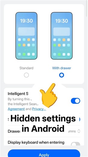 How to set home screen with drawer #viral #androidtips #tech #androidpanel #hidden #settings