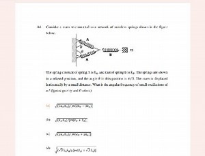 Consider a mass 'm' connected to a network of massless springs ... | Filo