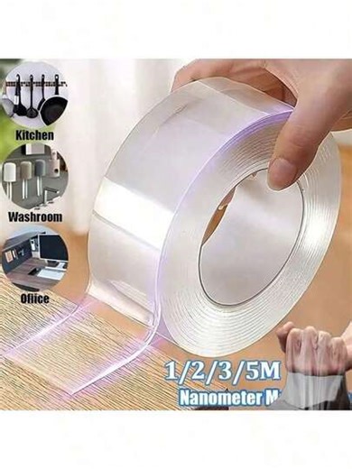 Heavy Duty Double Sided Tape - Reusable, Residue-Free, Strong Adhesive, Multi-Purpose, Removable & Washable, Suitable For Home, Office & Car! Household Items Room Deocr | SHEIN
