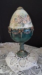 11K views · 307 reactions | old world decor, this is me largest one so far. 13" tall and app. 6" wide. air dryed clay, metallic paint and my design of flowers. @followers #OldWorldCharm#tuscandecor#decoupageart#decoupagelovers #decoupagepaper vintagetochic | Vintage To Chic | Facebook